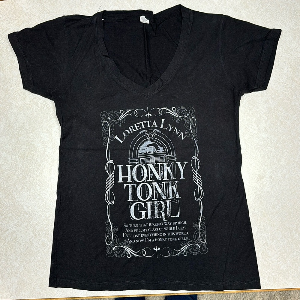 Loretta Lynn Honky Tonk Girl V-Neck T-Shirt